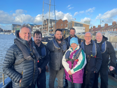 Nick Gibb and councillors at Littlehampton Harbour